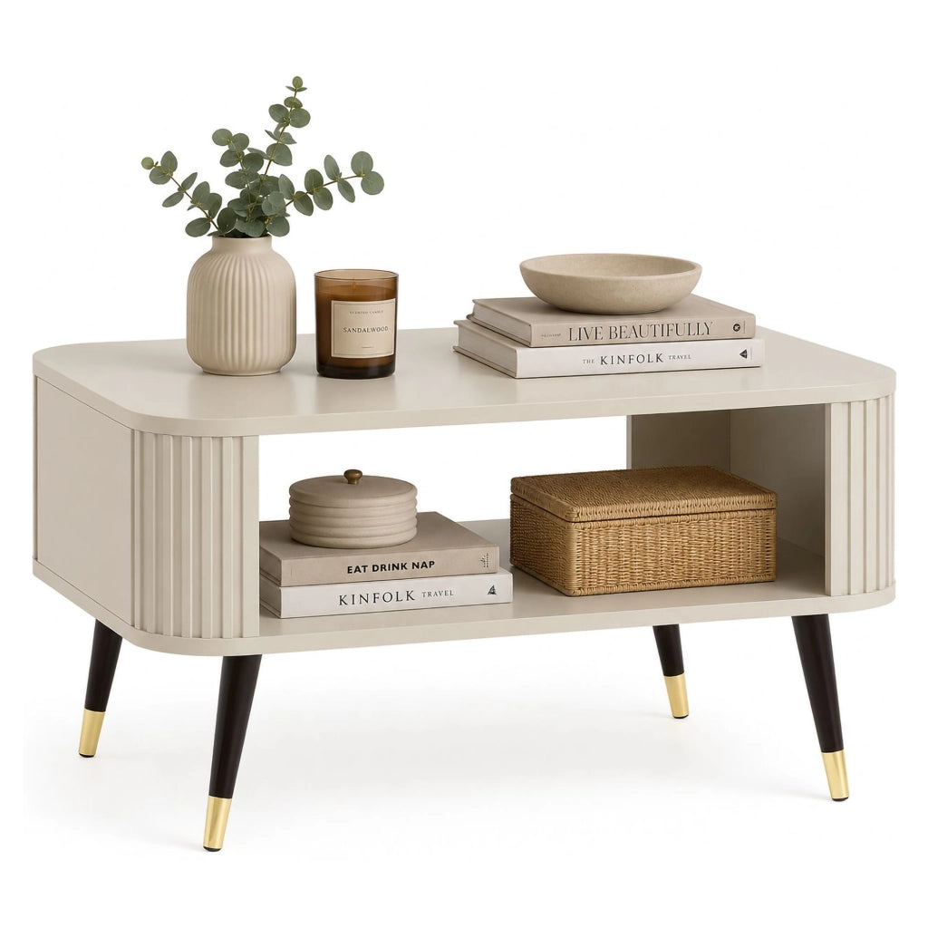 Lipatofa, Tavolino da Salotto un Vano, 80x60x42h cm Beige