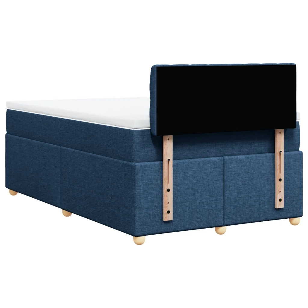 Giroletto a Molle con Materasso Blu 120x200 cm in Tessuto