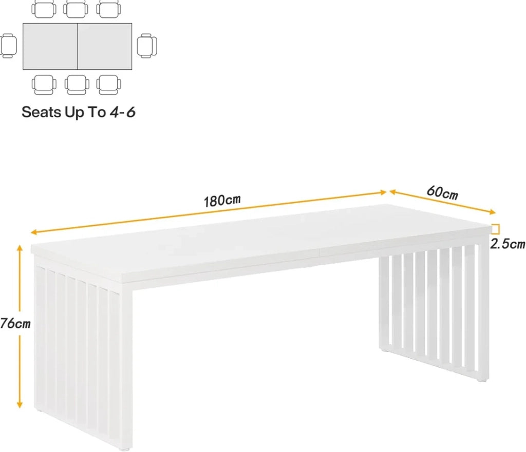 Scrivania da ufficio doppia bianca 180 x 60 cm