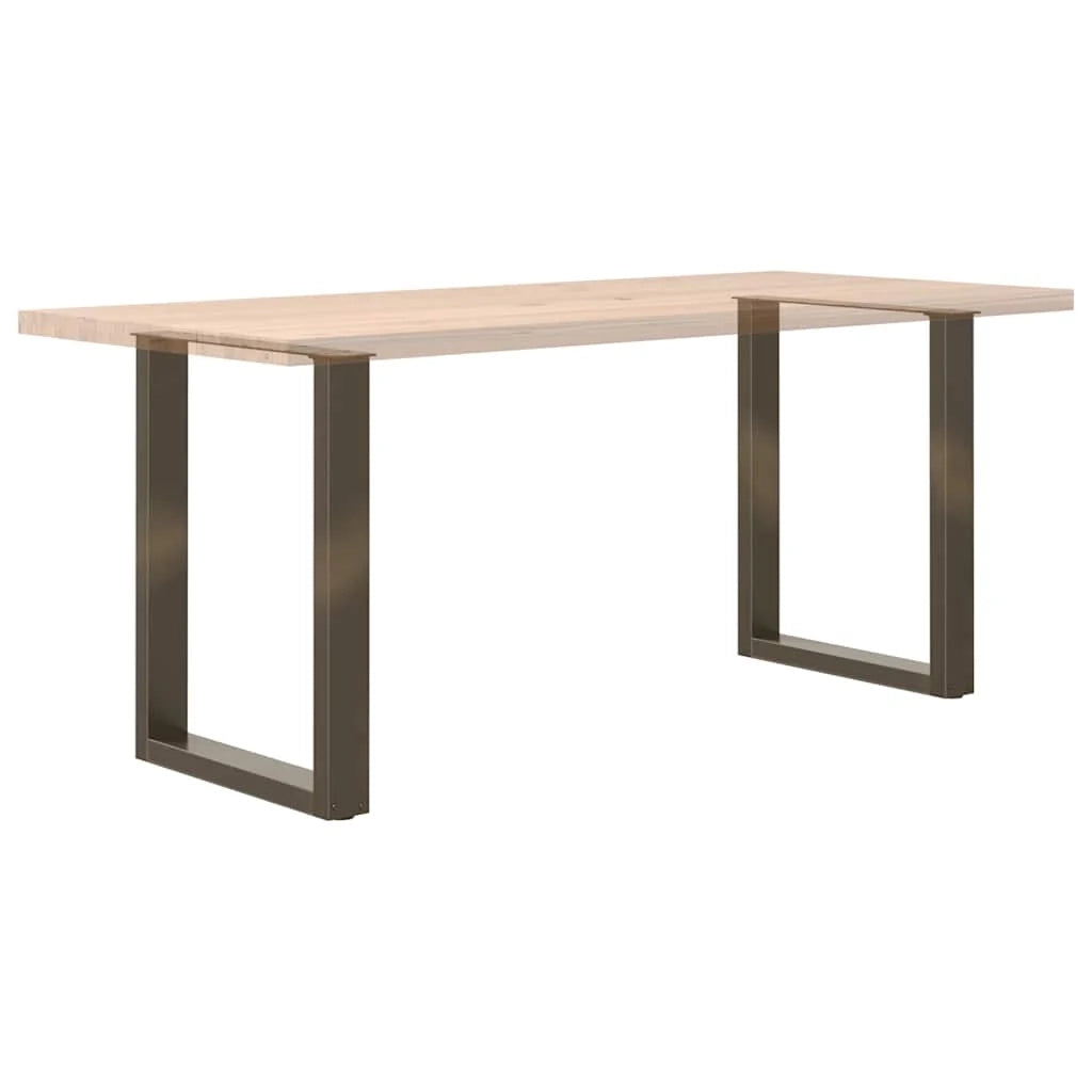 Set di 2 gambe per tavolo da pranzo a forma di U 70 x 72-73 cm design moderno con piedini regolabili acciaio naturale 02_0057427