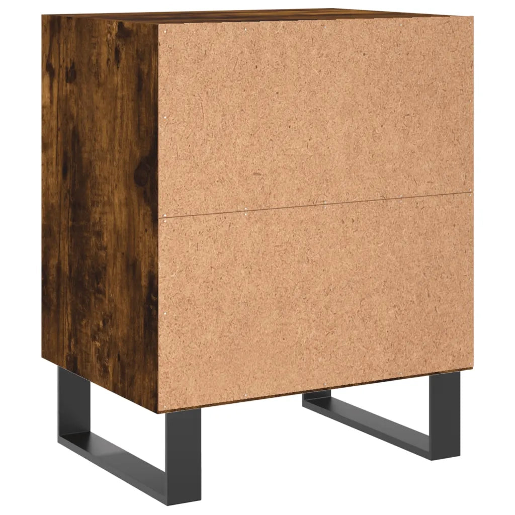 Comodino-Tavolino da notte Rovere Fumo 40x30x50 cm in Legno Multistrato