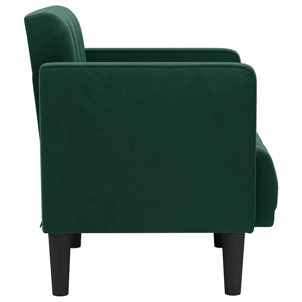 Divano Sedia con Braccioli Verde Scuro 53 cm in Velluto 4100555