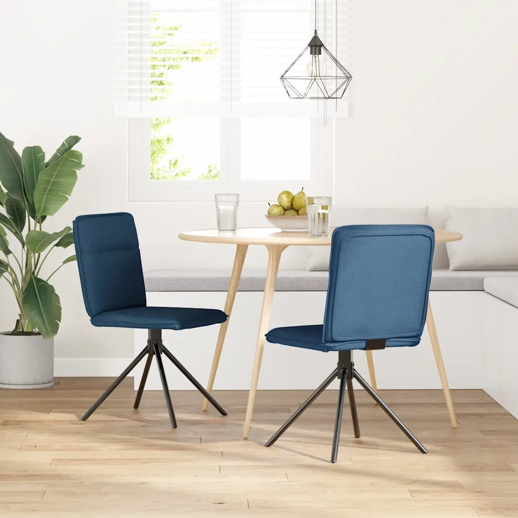 Sedie da Pranzo 2 pz Blu in Tessuto 4101240
