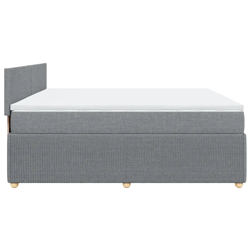 Giroletto a Molle con Materasso Grigio Chiaro 200x200cm Tessuto