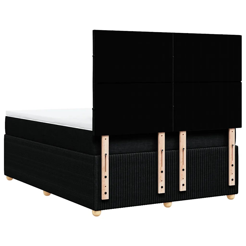 vidaXL Giroletto a Molle con Materasso Nero 140x200 cm in Tessuto