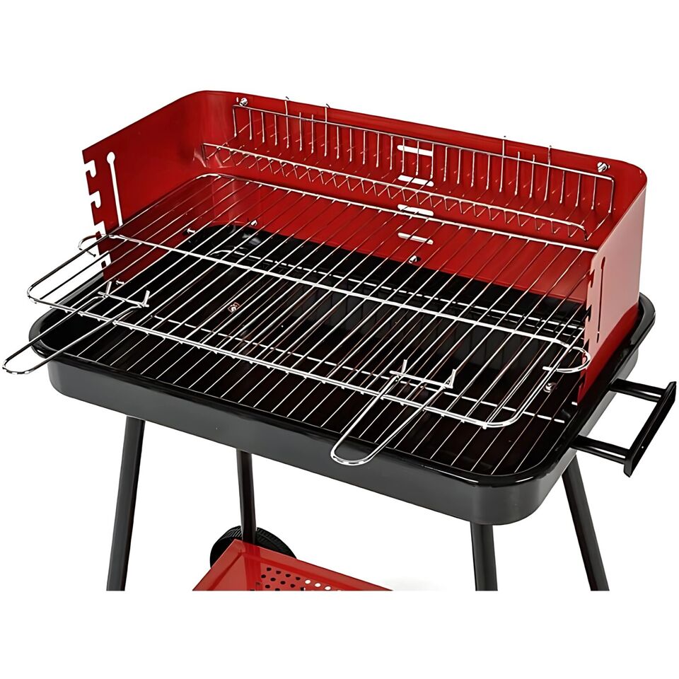 Barbecue a Carbonella In Metallo BBQ Braciere Portatile Ripiano trasportabile