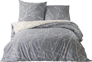 Set di coperte da letto in cotone con disegno elegante, coperta da letto morbida e soffice con chiusura a zip e cuscini da 80 x 80 cm, 135 x 200 cm
