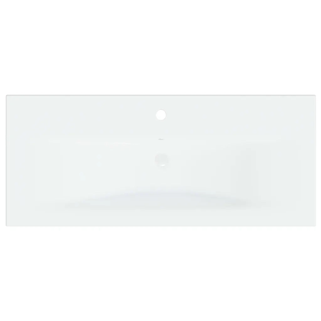 Lavabo da Incasso con Rubinetto 91x39x18 cm in Ceramica Bianco 148626