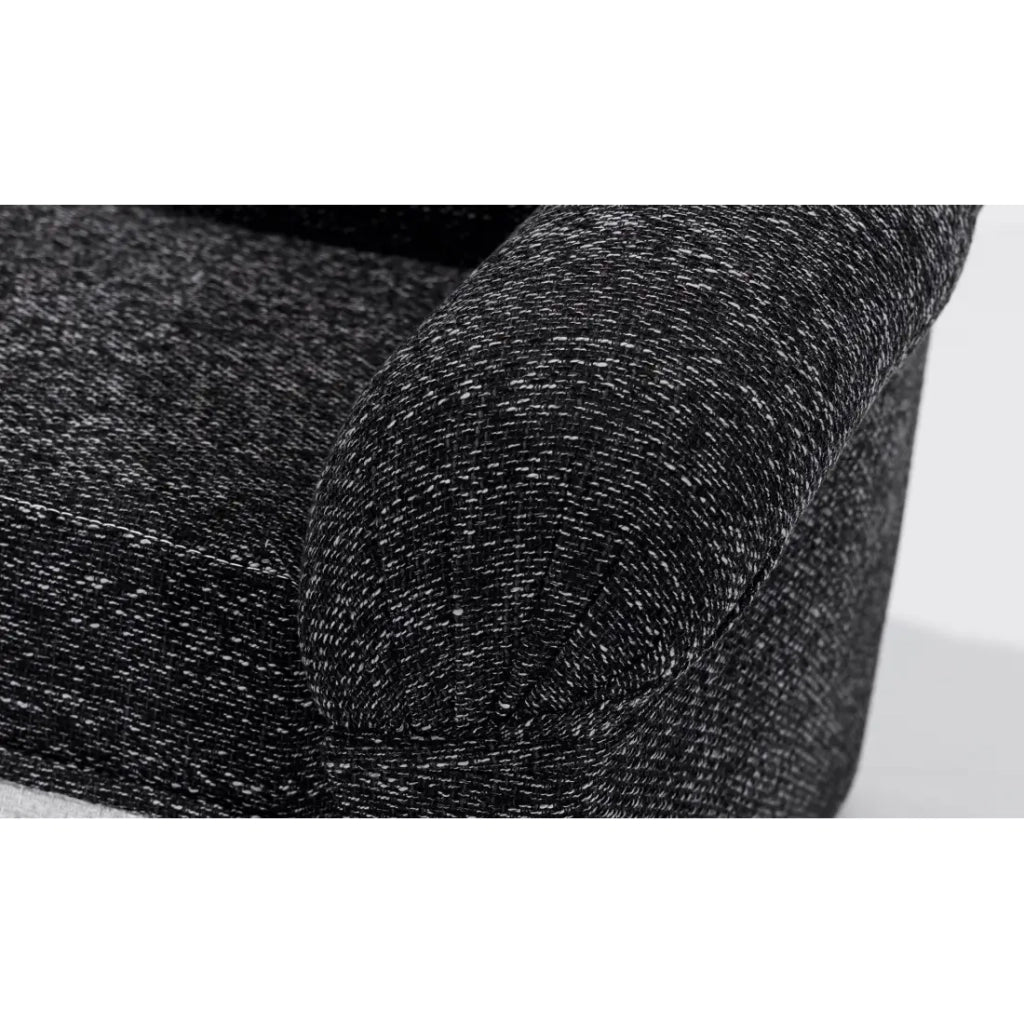 Divano angolare sinistro convertibile BENANA 250 cm nero e bianco con contenitore