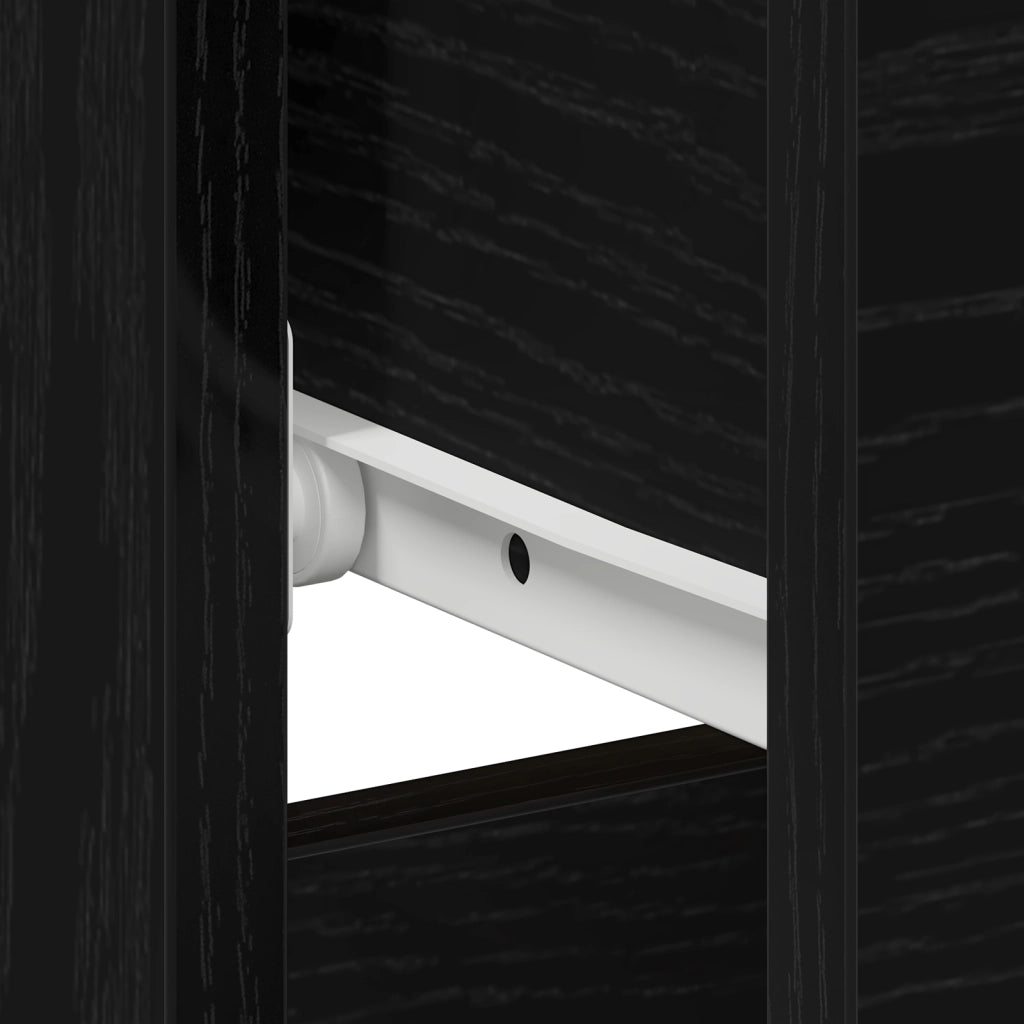 Comodino Nero Rovere 40x40x50 cm in Legno Ingegnerizzato
