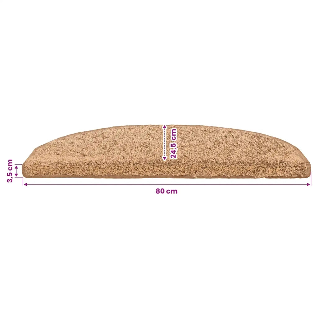 Tappetini per scale autoadesivi 15 pcs Beige 80 x 24,5 x 3,5 cm