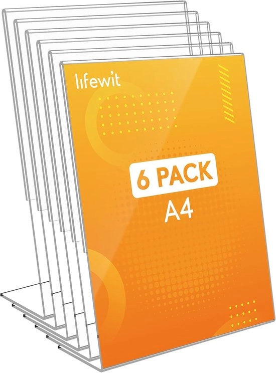 Set di 6 Bordi di Sorreggimento A4 in Acrilato per Utilizzi Vari