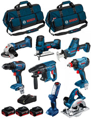 BOSCH Kit 18V BK801BAG (GDX 18V-180+GSR 18V-55+GBH 18V-21+GKS 18V-LI+GST 18V-LIS+GWS 18-125V-LI+GLI 18V-300+GSA 18V-LIC+3x4,0Ah)
