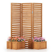 Schermo per la privacy da esterno 157 x 50 x 168 cm con fioriere autodrenanti design moderno in legno giallo 20_0017860