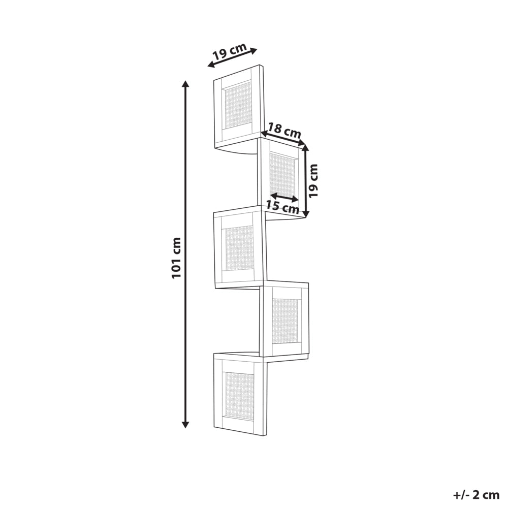 Scaffale angolare moderno a parete 4 ripiani in legno a 4 ripiani stile moderno