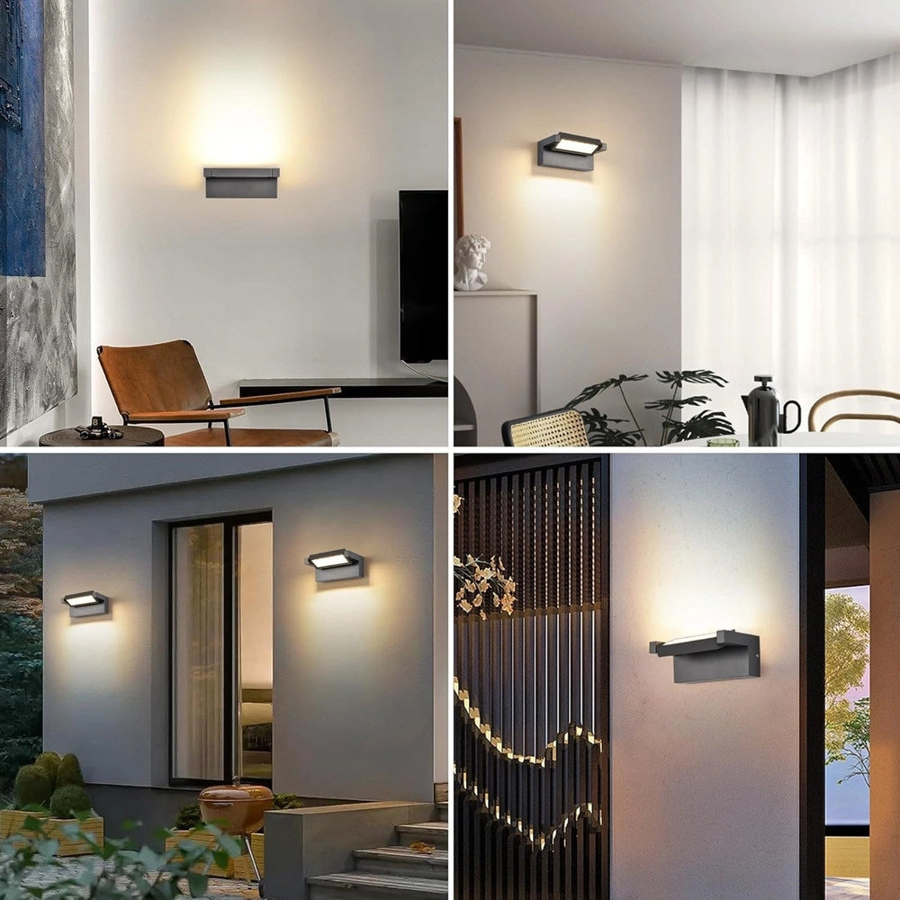 Trade Shop - Applique Parete Inclinabile Esterno 21w Tecnologia Cct 3 Tonalità Di Luce Ip65 472-3c - Grigio