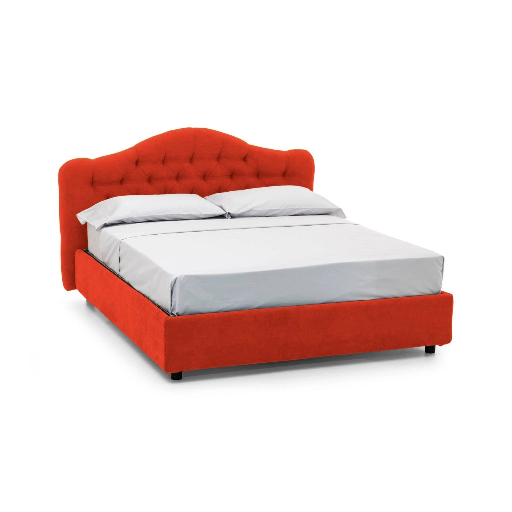 Letto Matrimoniale Arex, Letto Matrimoniale Sfoderabile Made in Italy, Arancione