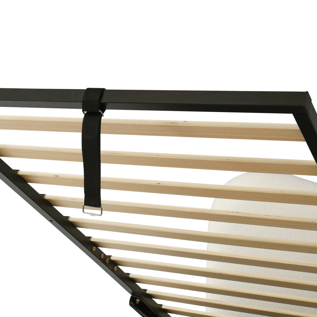 LETTO Contenitore 90x200 cm in Bouclé Beige con rete a doghe