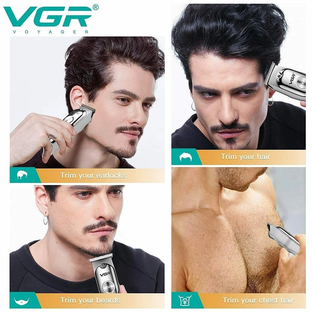 Trade Shop - Trimmer Vgr V-071 Capelli Barba Corpo Ricaricabile Barbiere Elettrico Senza Fili -