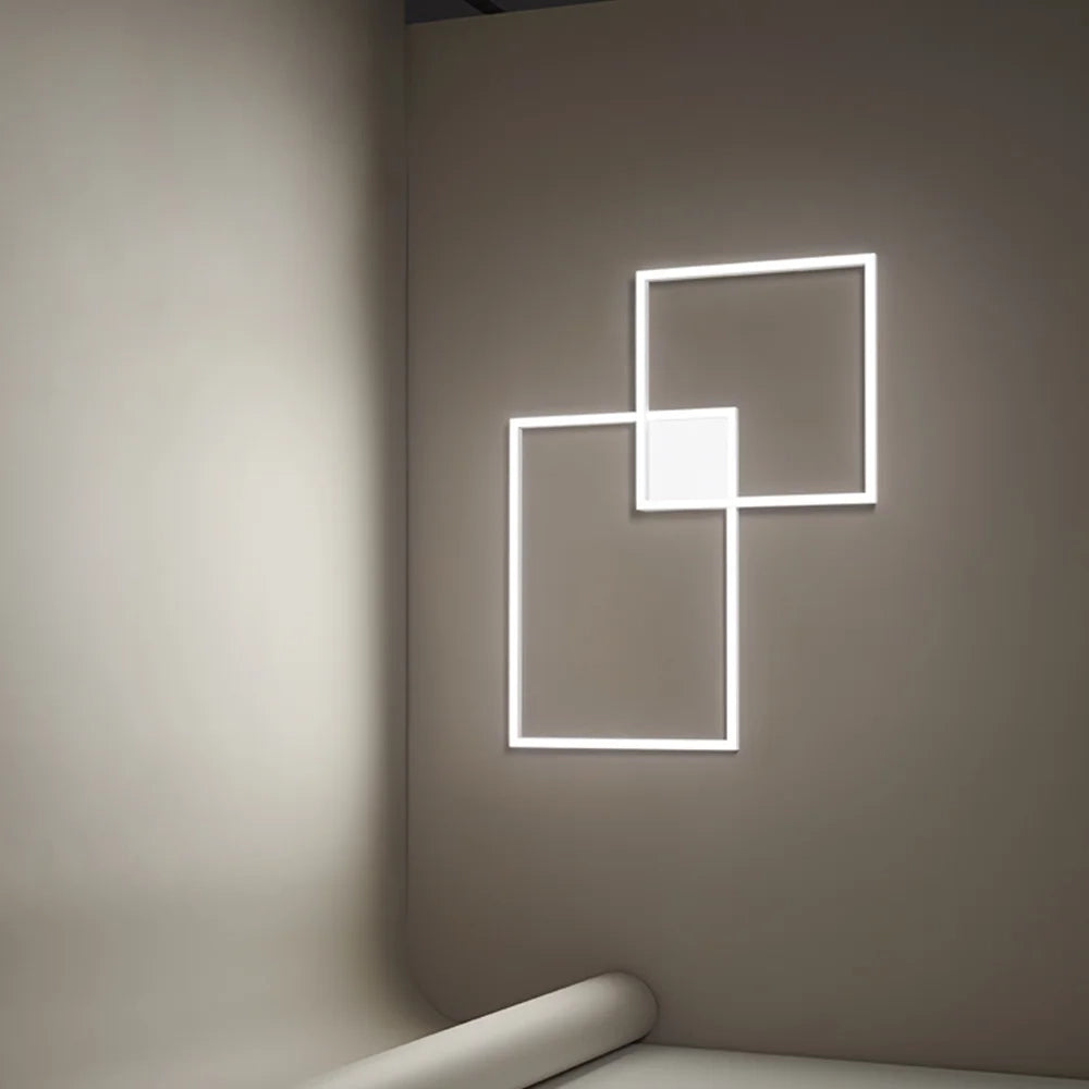 Plafoniera Moderna Cross Alluminio Bianco Opaco Led 64W Dimmerabile Ip20