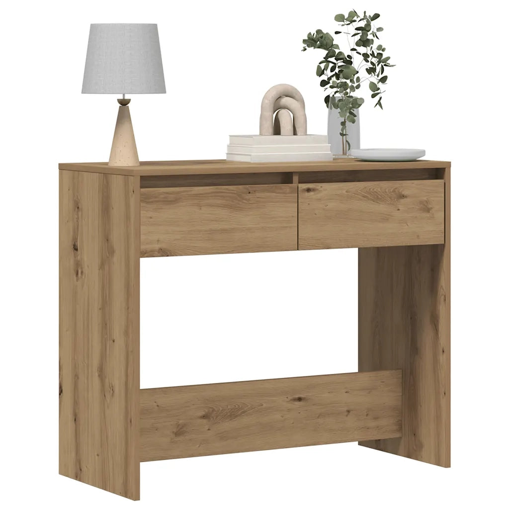 Tavolo Consolle | Tavolo d'Ingresso Rovere Artigianale 89x41x76,5cm in Truciolato