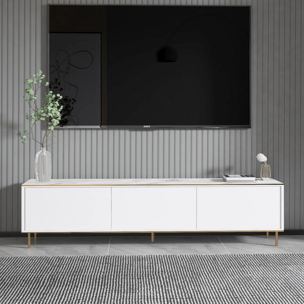 Sassello, Mobile Porta tv 3 Ante, 180x35x45h cm Bianco