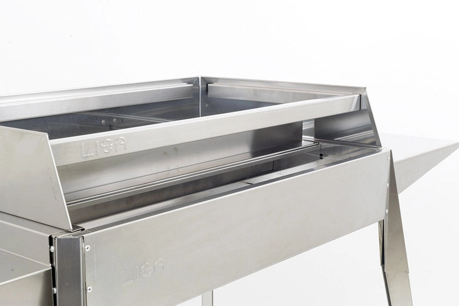 Cuocispiedini per Barbecue a Carbone Etna e Etna Maxi in Acciaio Lisa Luxury