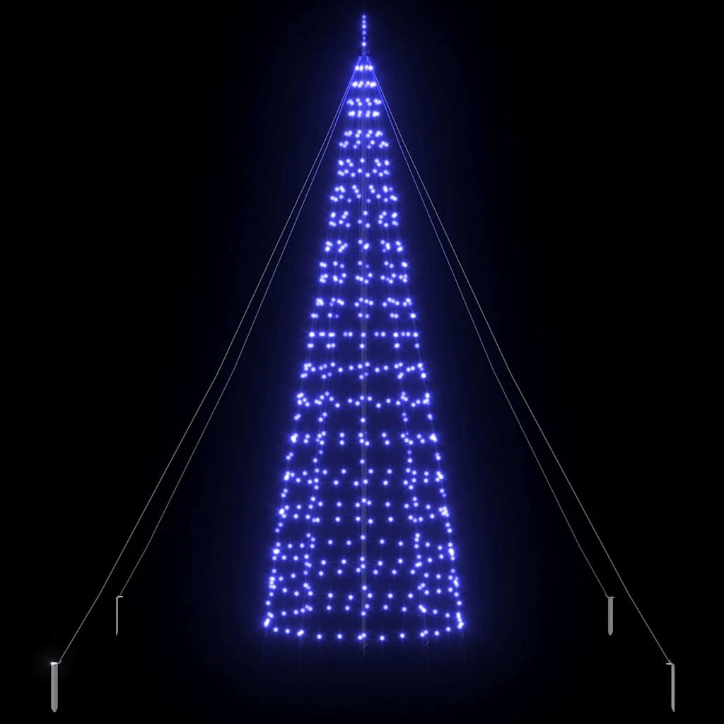 Albero di Natale LED con picchetti per il terreno Blu 400 cm 42018756