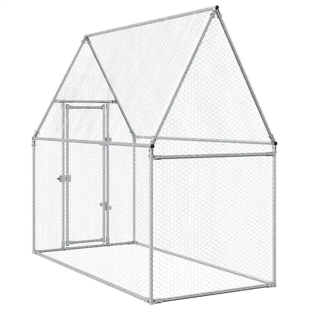 Gabbia per Polli Argento 200x100x190 cm in Acciaio Zincato 172550