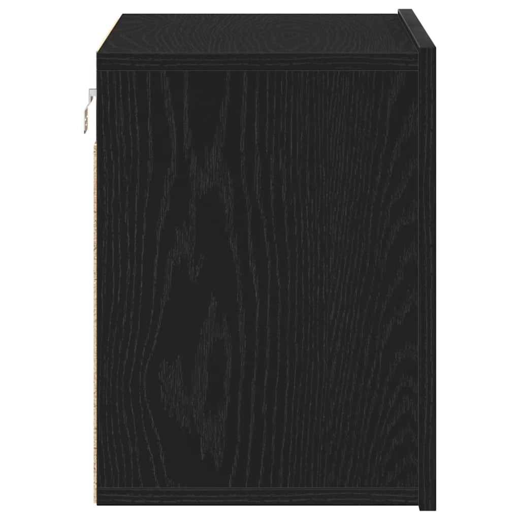 vidaXL Mobile TV Rovere Nero 60x30x41 cm in Legno Massello