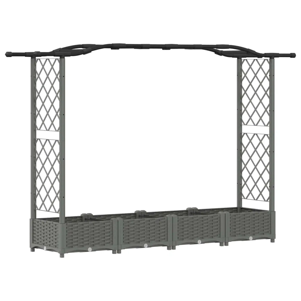 Letto Rialzato con Griglia e Tetto Grigio chiaro PP 42032577
