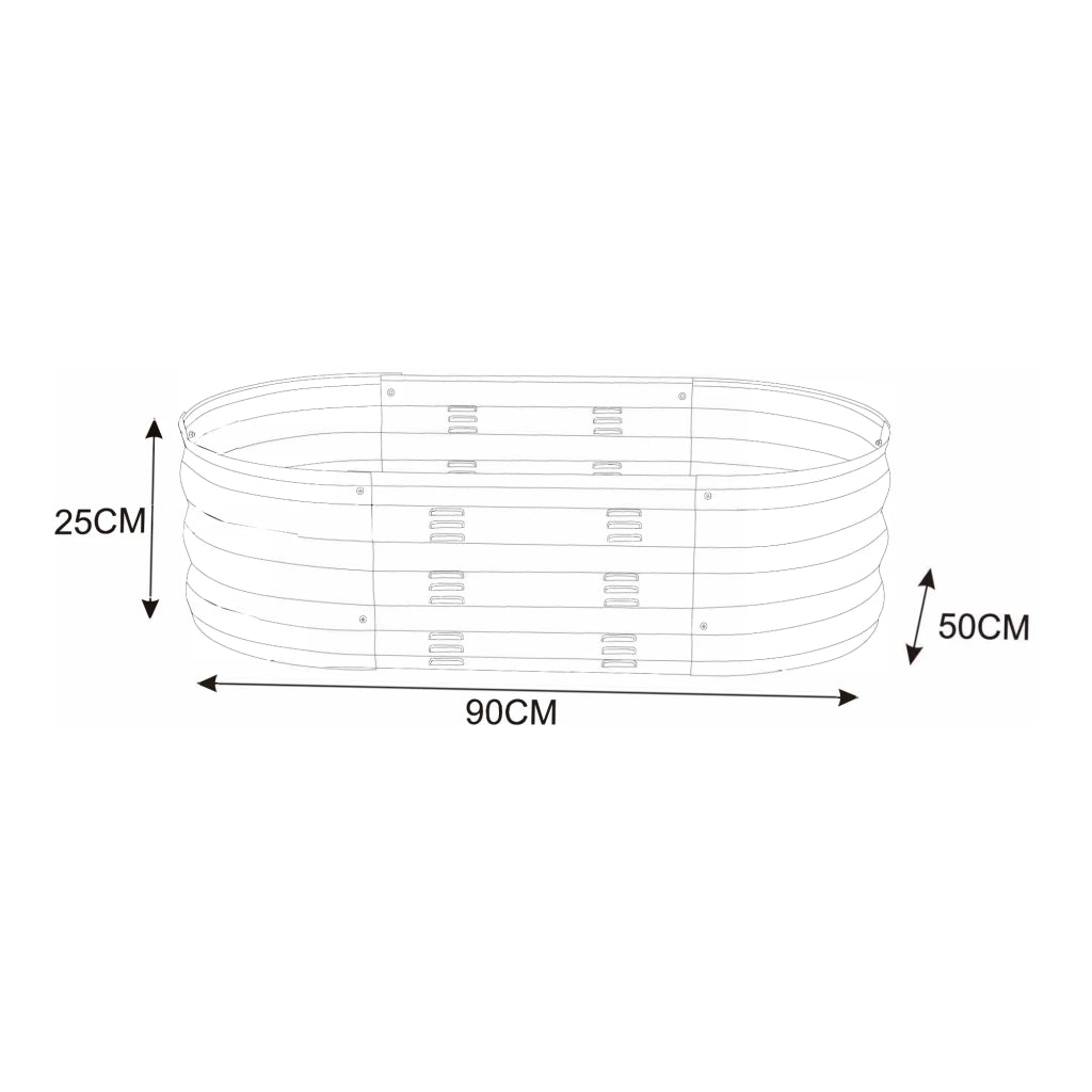 Fioriera rialzata acciaio zincato 90 x 50 x 25 cm antracite 03_0009506