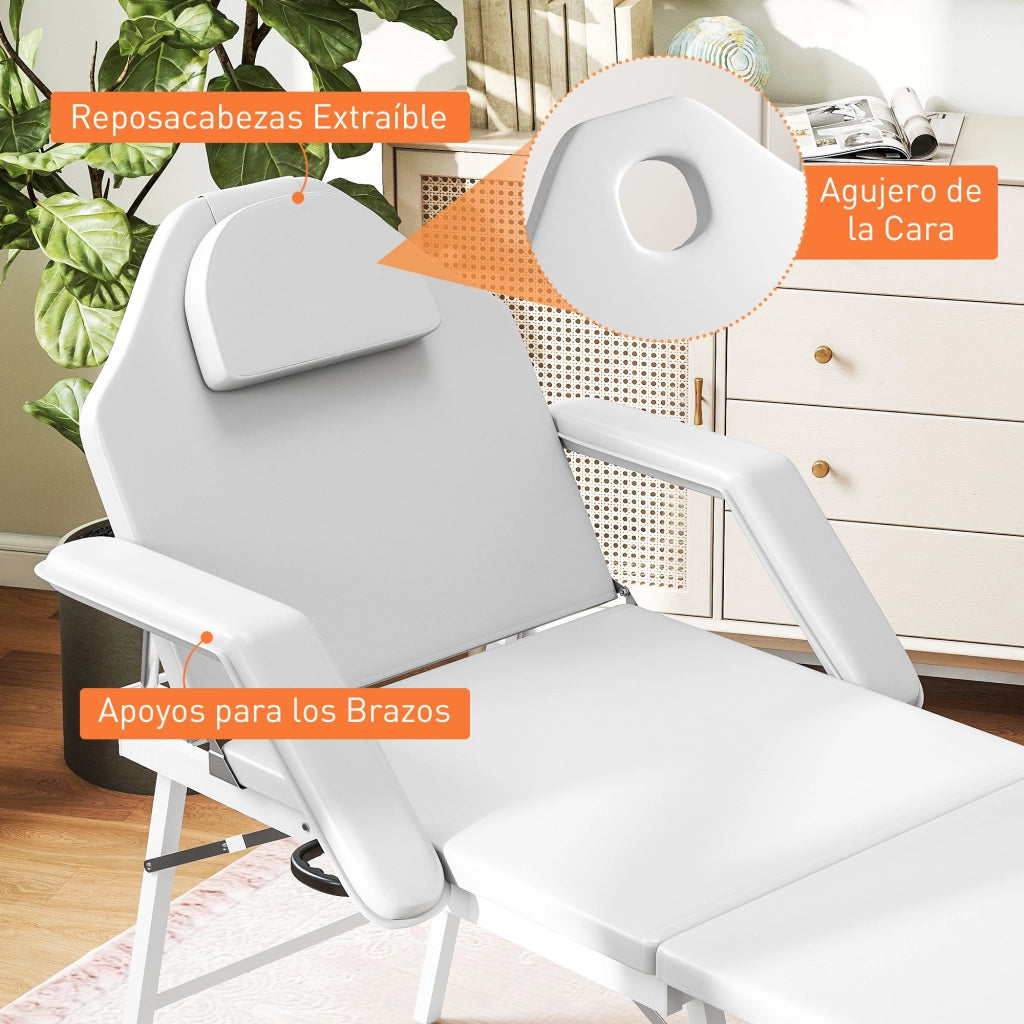 Lettino da massaggio pieghevole 3 zone ¨C Xylo ¨C Bianco 182x82x68 cm