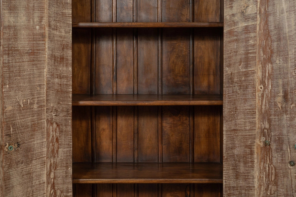 Biscottini Stipo Libreria in legno massiccio con porta antica Molto solido spazioso