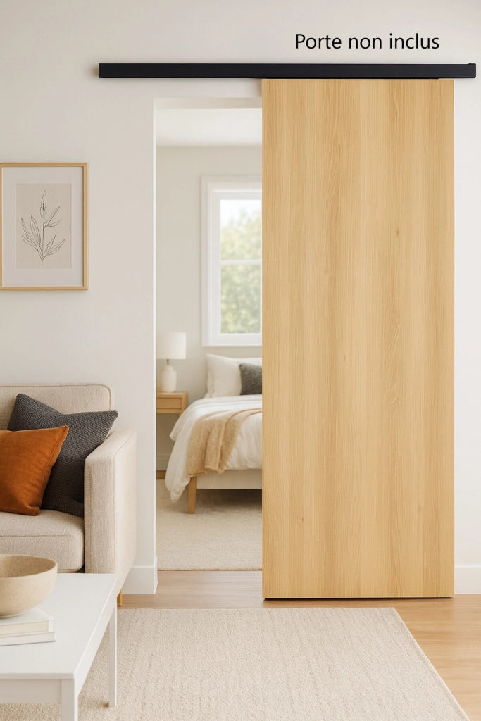 Binario in alluminio con copertura nera senza maniglia
