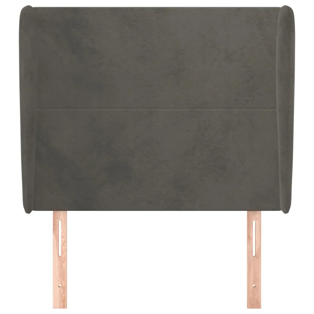 Testiera | Testata ad Orecchio Grigio Scuro 93x23x118/128 cm in Velluto