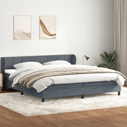 Giroletto a Molle con Materassi Grigio Scuro 180x220 cm Velluto 3317578