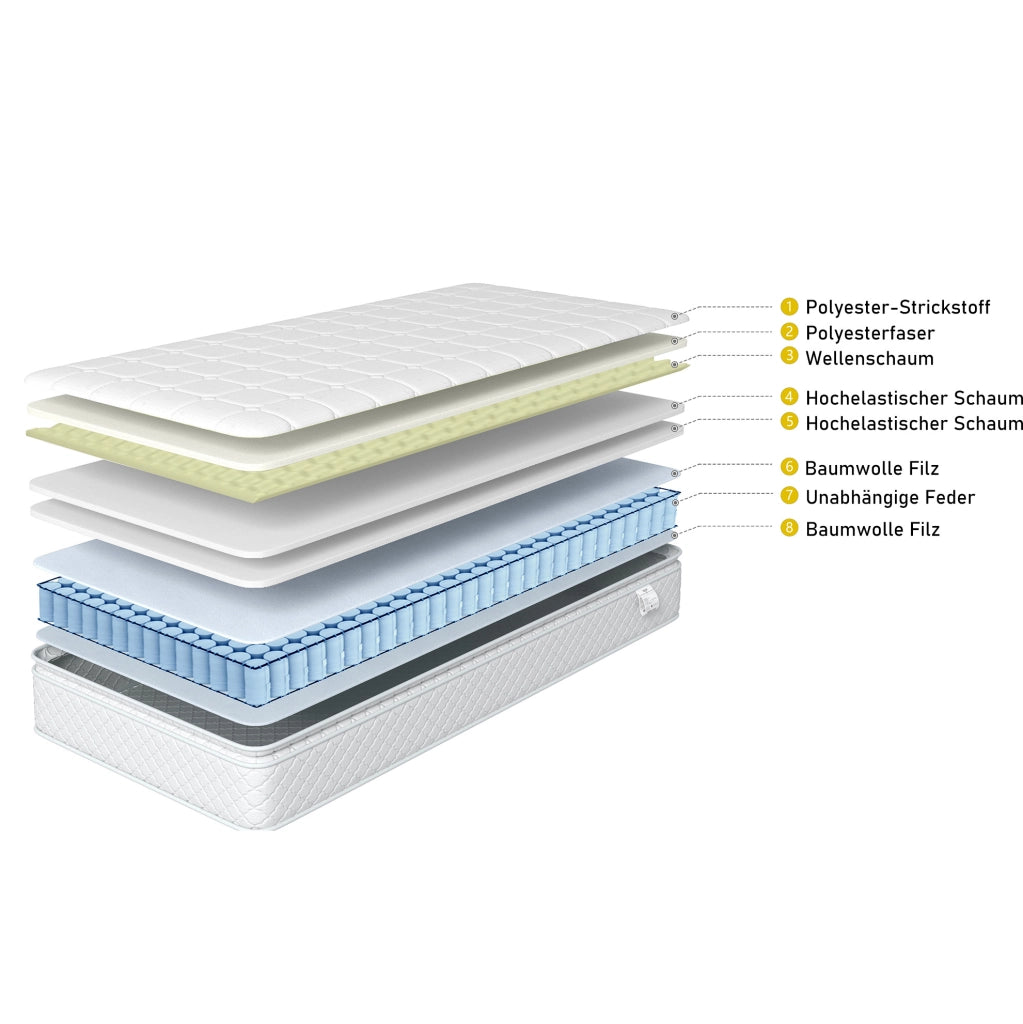 Letto imbottito grigio con contenitore, LED e ricarica integrata