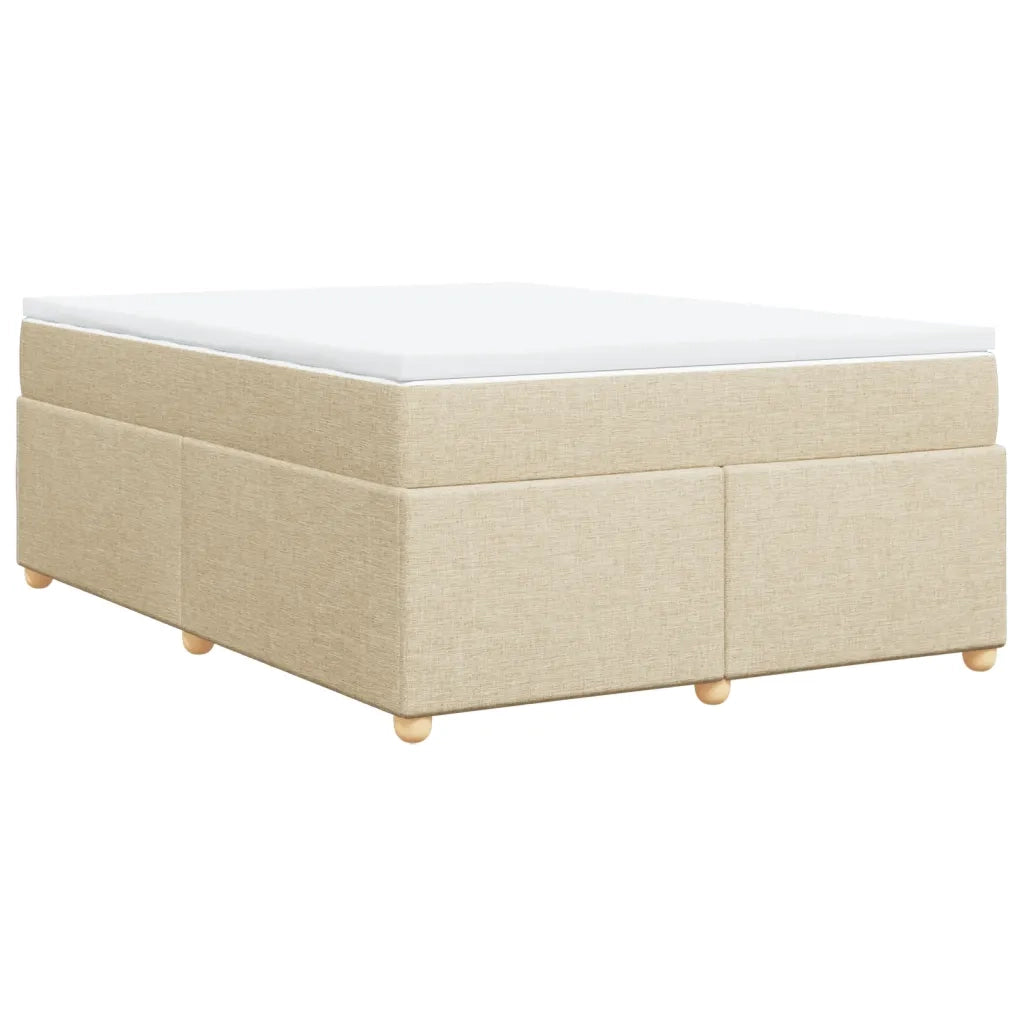 Giroletto a Molle con Materasso Crema 140x19 cm in Tessuto