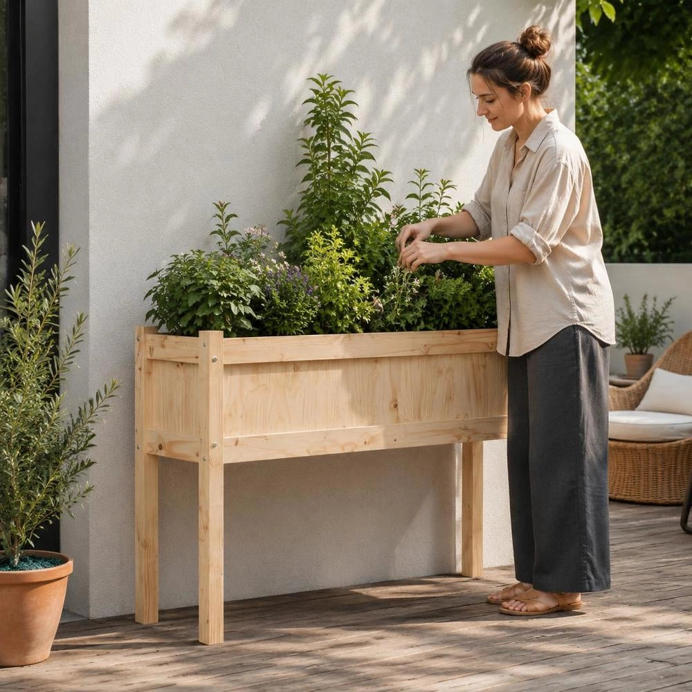 Plant Pot With Feet 110x31x70 Cm Solid Pine Wood