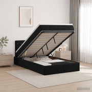 Letto ottomano con materasso Nero 120 x 190 cm Velluto 3457637