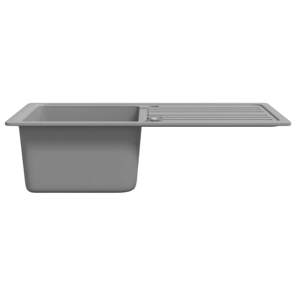 Lavandino cucina granito singolo con scolapiatti reversibile grigio CFW3053143