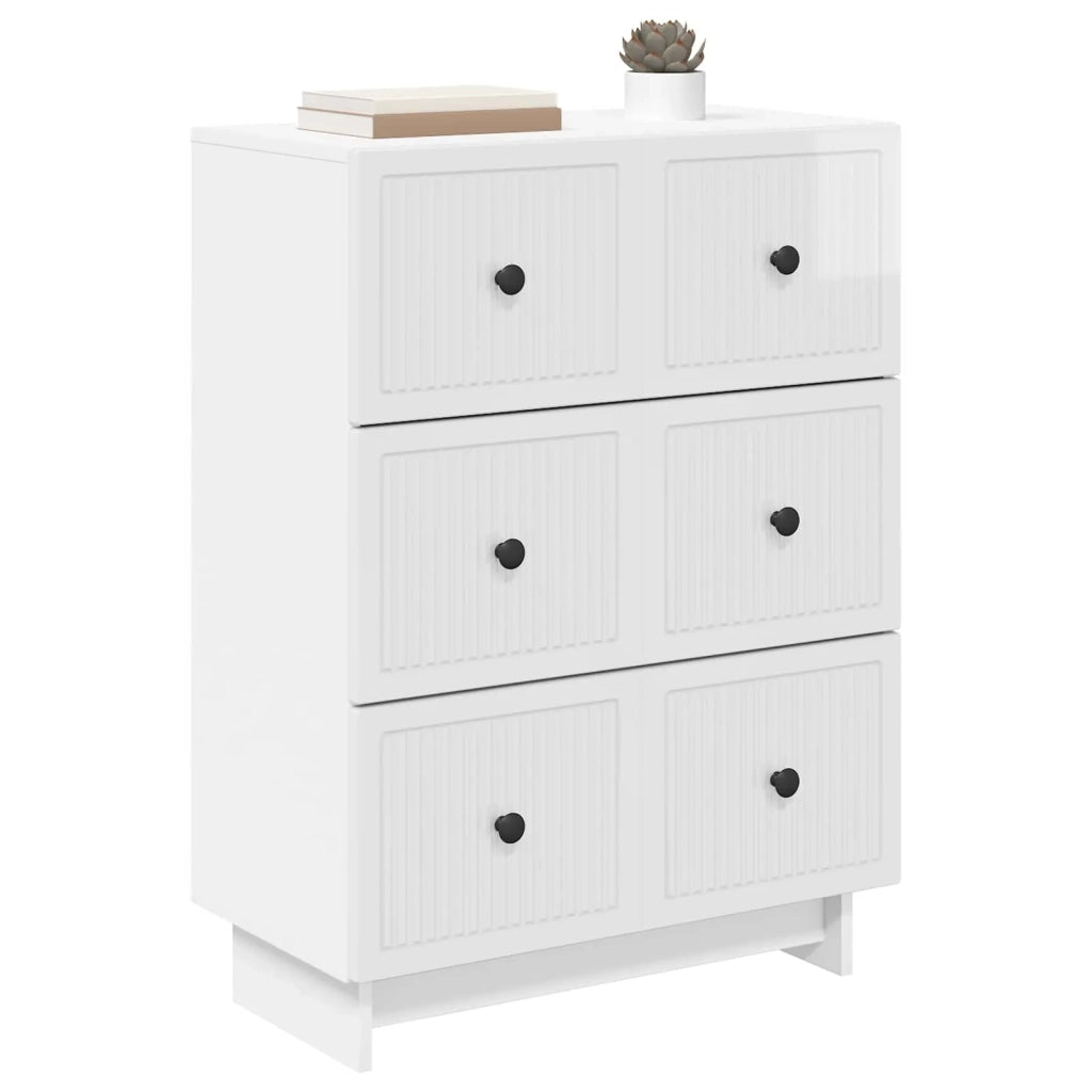 Mobile con Cassetti Bianco Lucido 66 x 34,5 x 90 cm