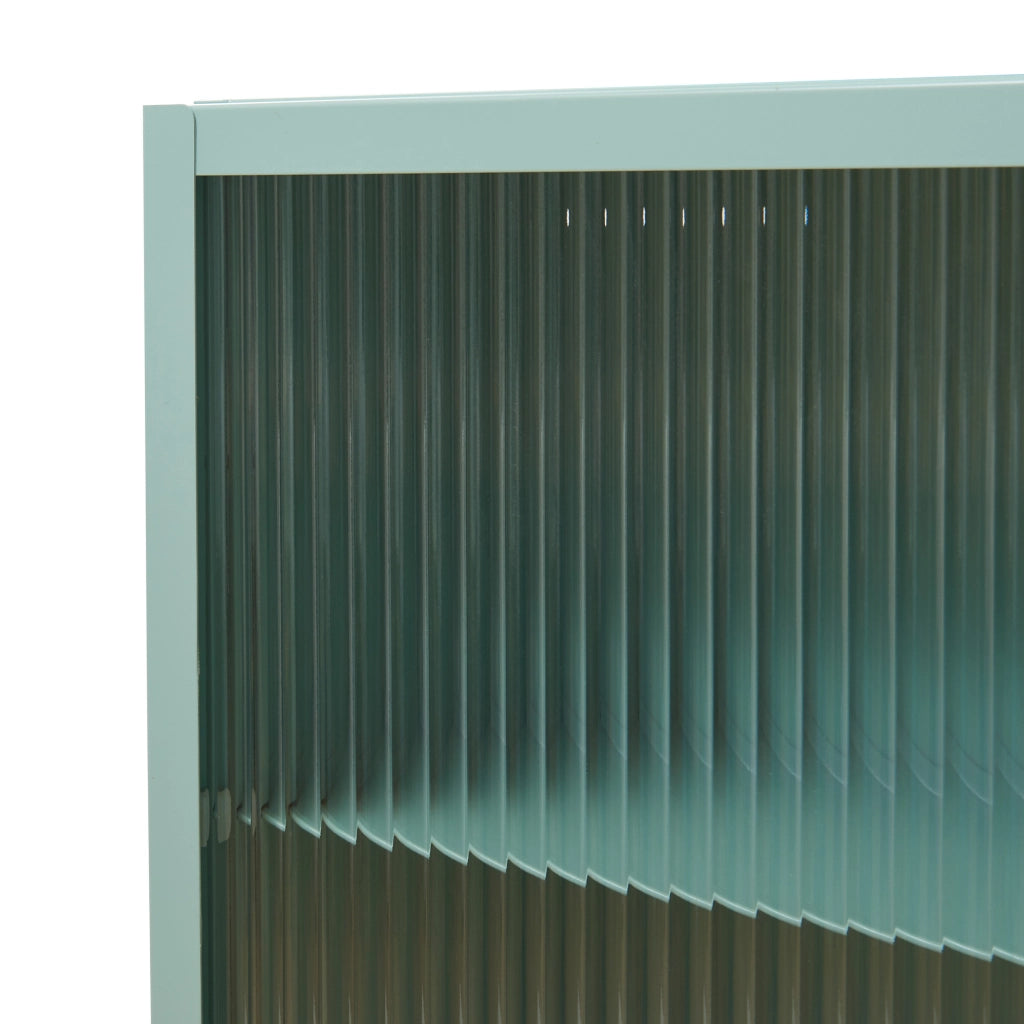 Armadietto a Parete Zundert Pensile ad Anta in Vetro Scanalato 60 x 35 x 15 cm - Menta Verde [en.casa]