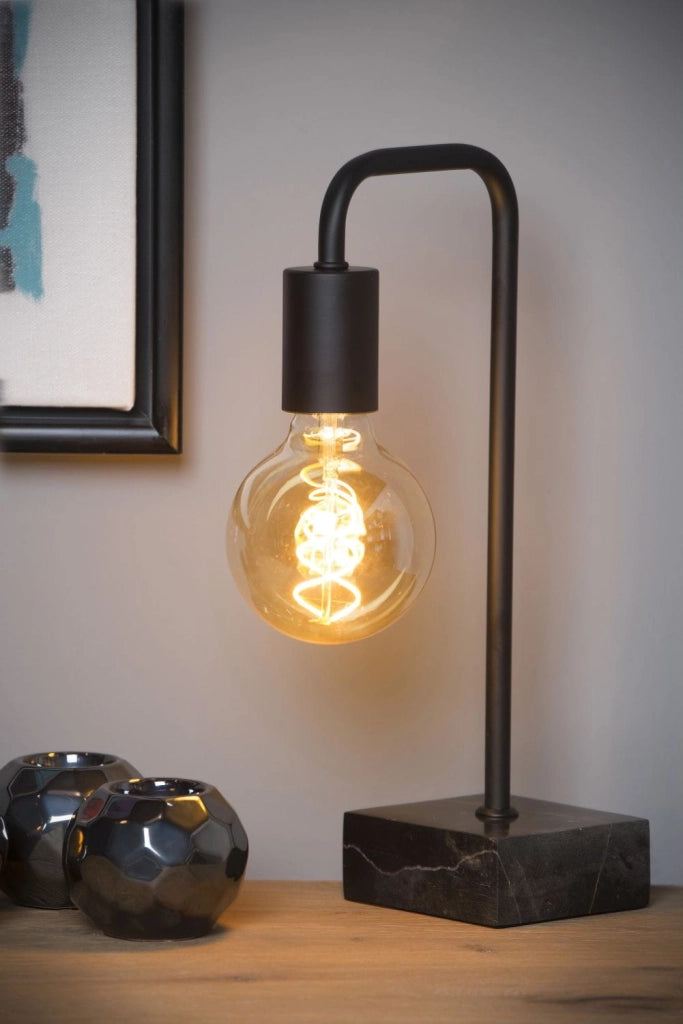 Lampada da tavolo Lucide Lorin marmo nero E27 40W 45565/01/30