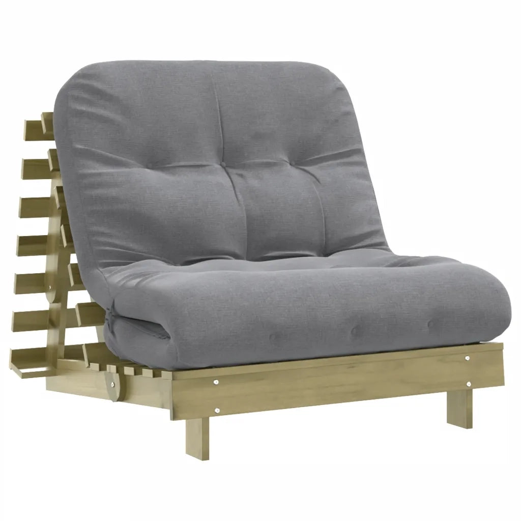Divano Letto Futon con Materasso-Sofa Letto-Daybed 80x206x11cm Pino Impregnato