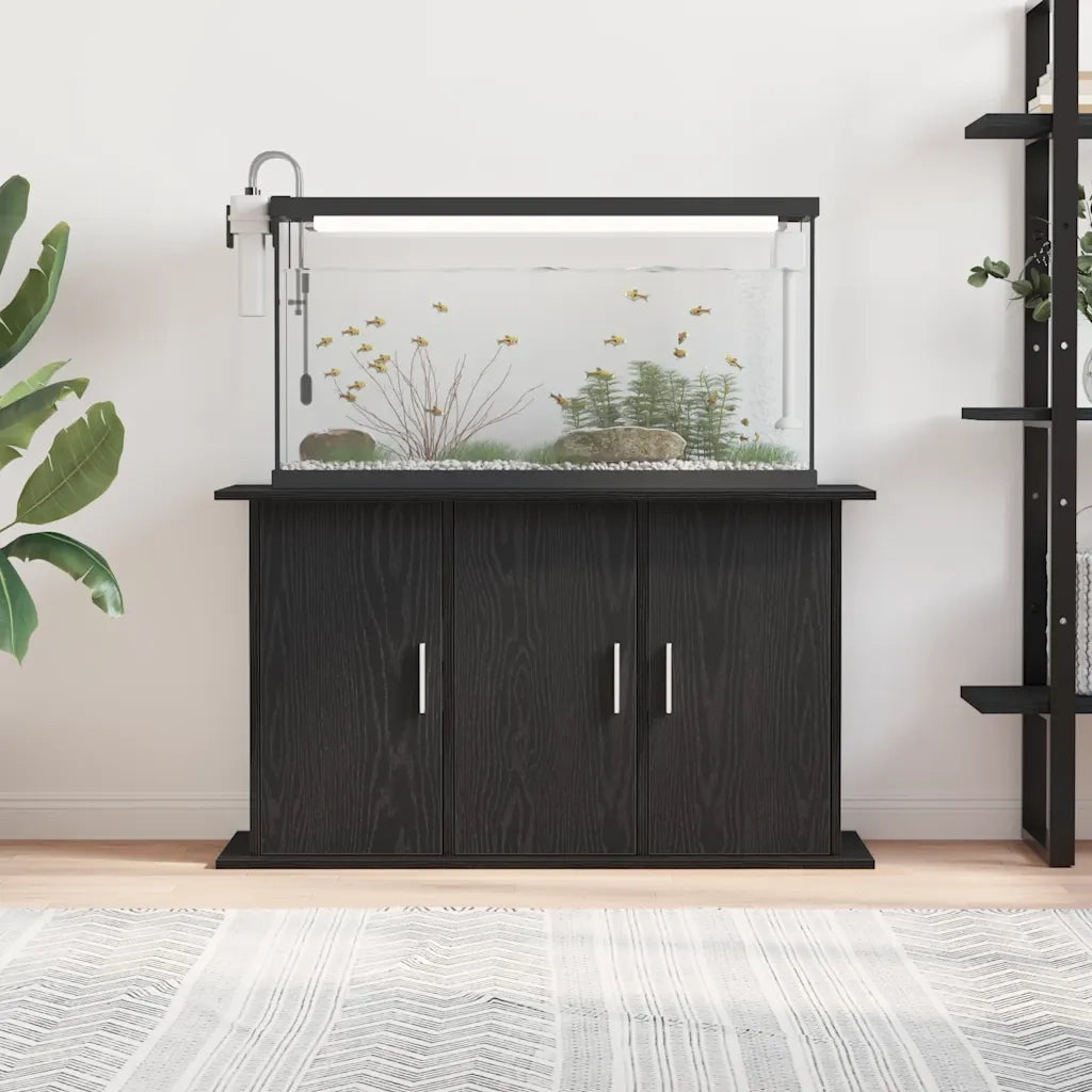 Supporto per acquario in rovere nero 101x41x58 cm in legno ingegnerizzato 862156