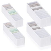 Set di organizzatori - Cassetti extra alti per articoli per bambini, intimo e abbigliamento - Sistema di distribuzione dei cassetti - Duraturo e lavabile per armadio e cassetti - Bianco - Misura: 2x XS | 2x S