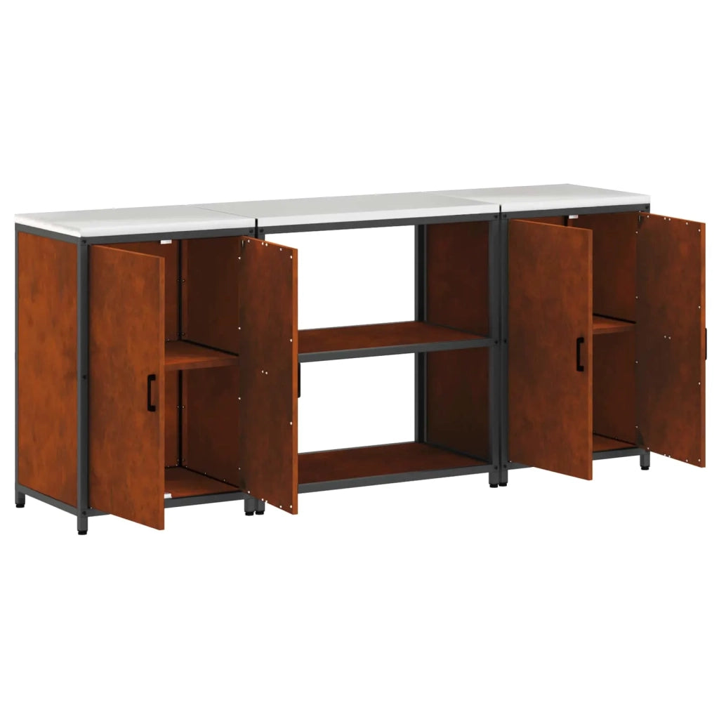 Set di Stoccaggio per Cucina con lo scaffale 3 pcs Ruggine 3392672