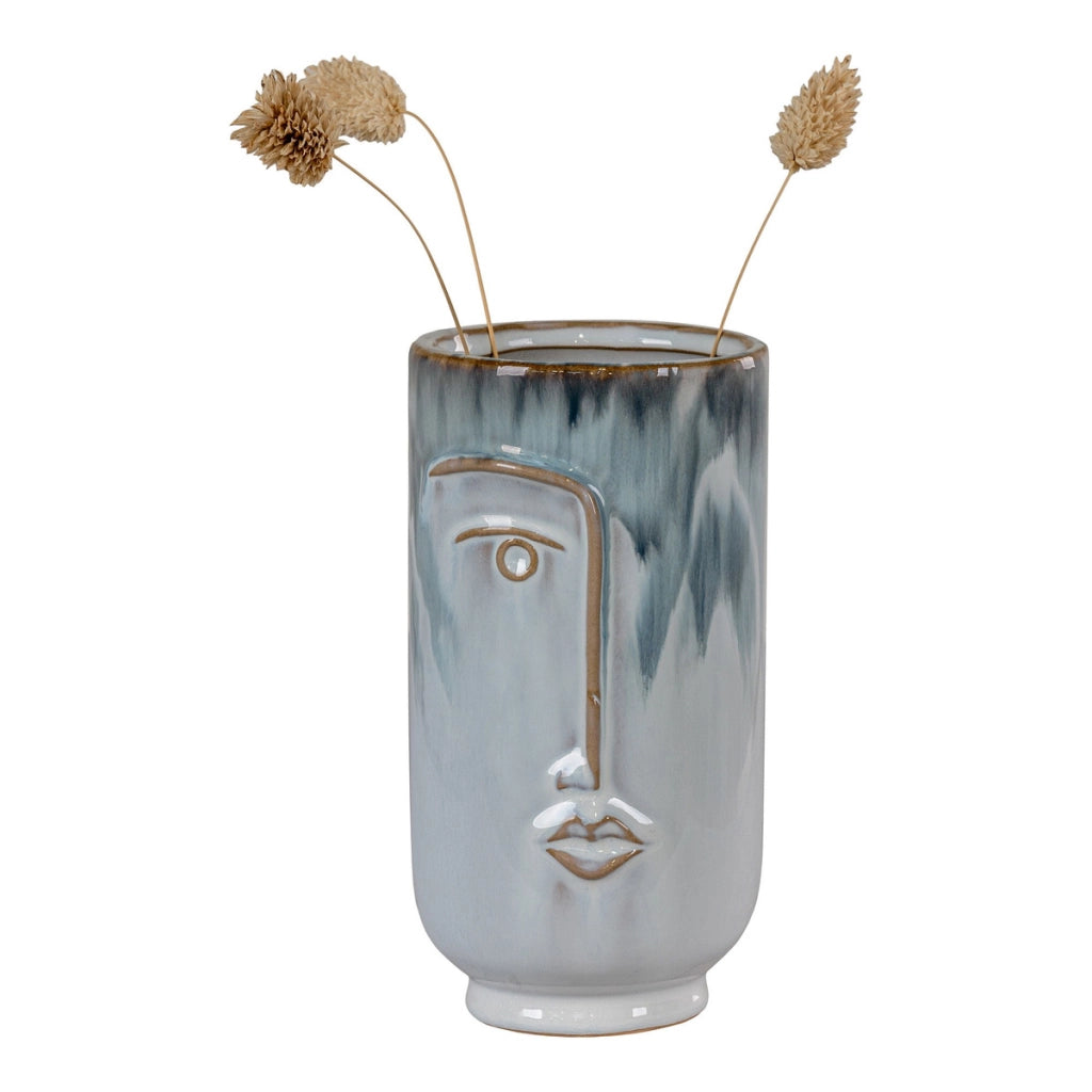 Vaso Decorativo Primrose, Blu, Porcellana, 9x9x17 cm